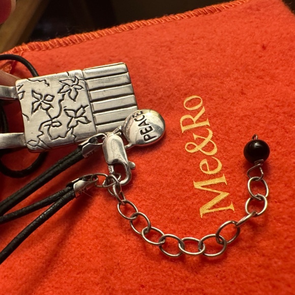 WOW POSHMARK - Authentic Me&Ro Sterling Floral Peace Pendant Leather Cord